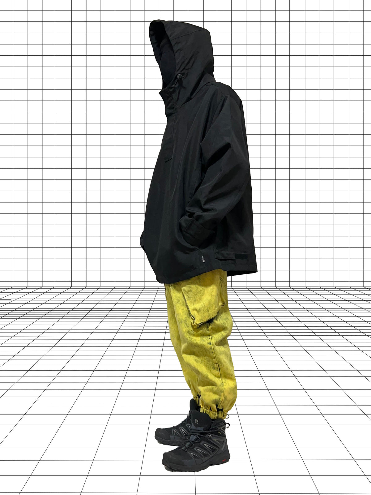MARQUES ALMEIDA AW20 Acid Washed Cotton Pants Yellow Size S