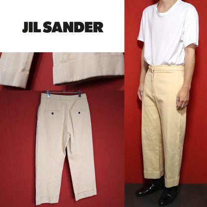 Jil Sander Beige Double Hem Cropped Chino Slacks Size 34