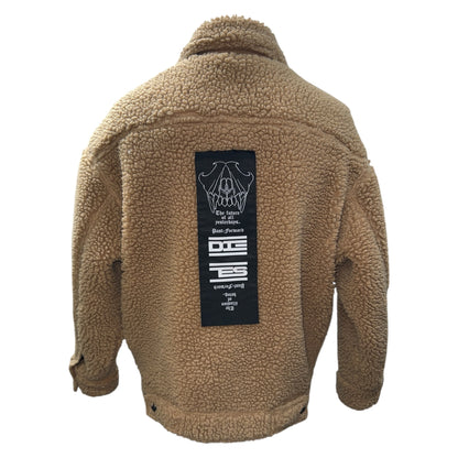 DIESEL Patchwork Boa Fleece Jacket Check Lining Size XS