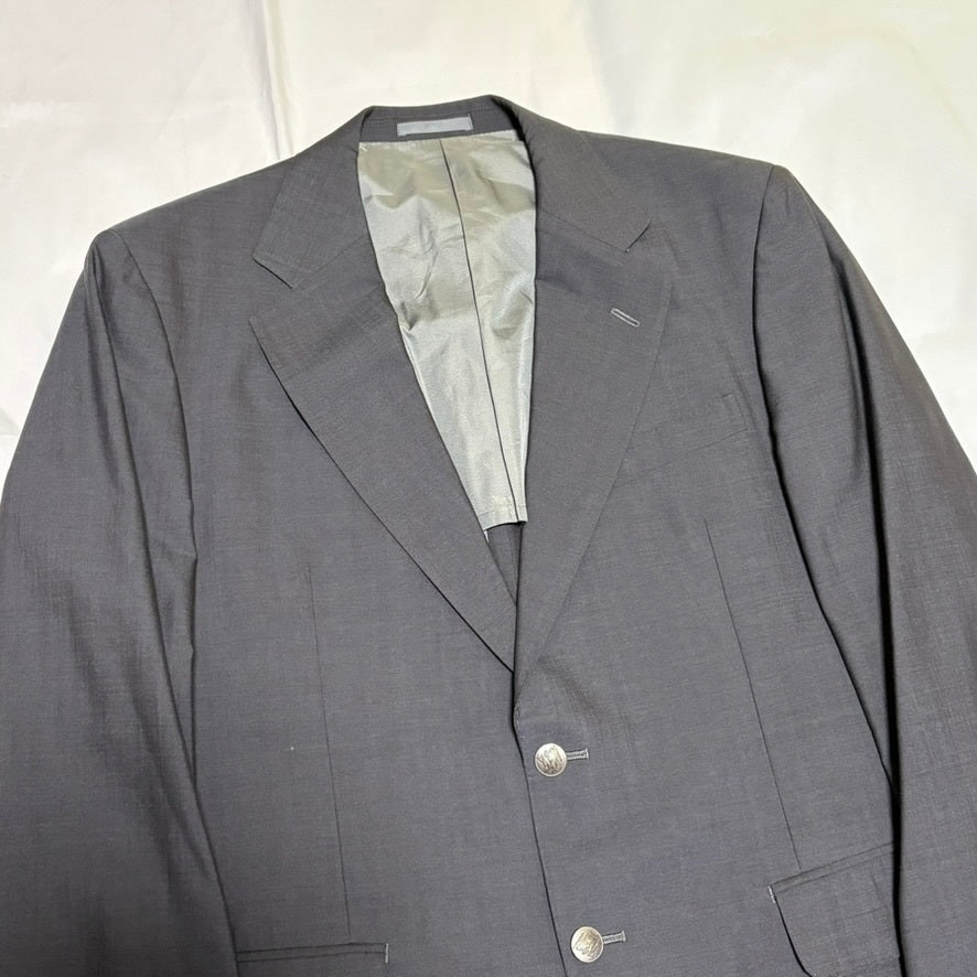 Burberrys 90s Blue-Gray Wool Tailored Jacket