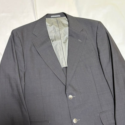 Burberrys 90s Blue-Gray Wool Tailored Jacket