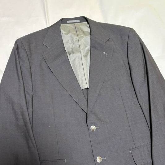 Burberrys 90s Blue-Gray Wool Tailored Jacket