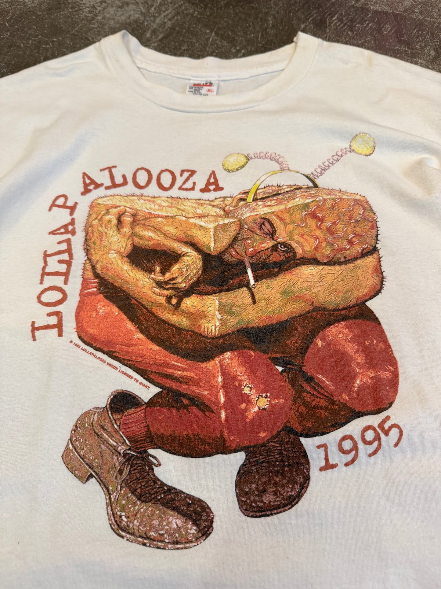 Vintage LOLLAPALOOZA '95 White Cotton T-Shirt Size XL