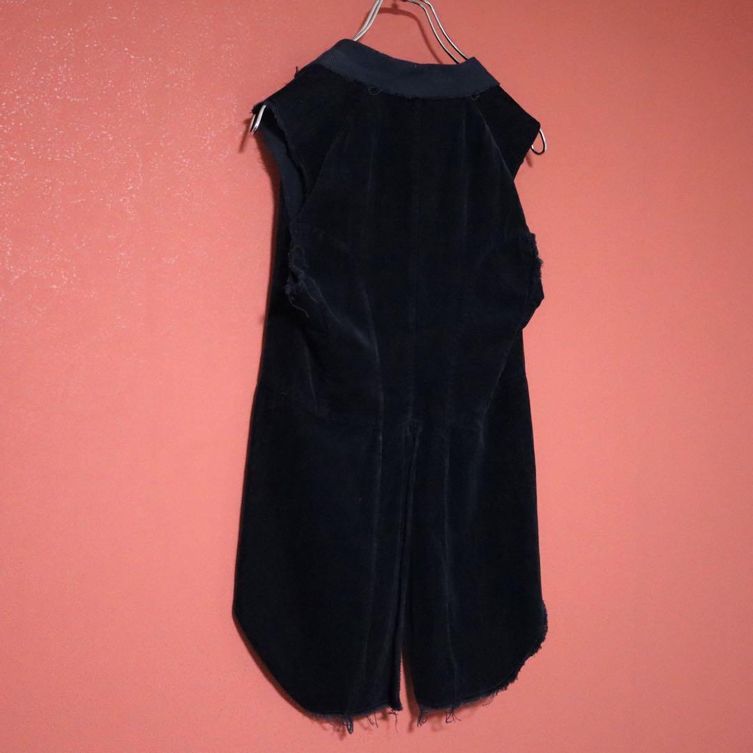 Comme des Garcons 04SS Velour Raw Edge Long Vest Size M