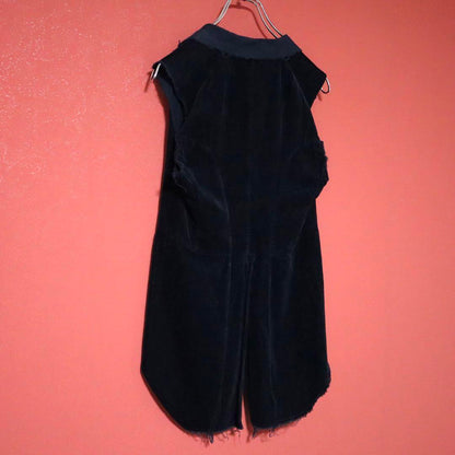 Comme des Garcons 04SS Velour Raw Edge Long Vest Size M