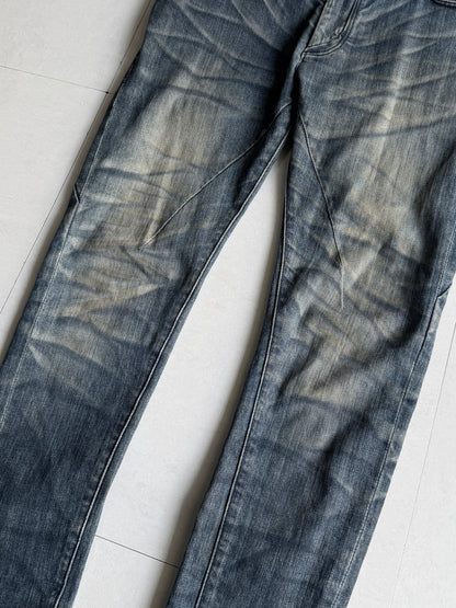 Johnny Wolf Faded Zip Flare Denim Size 2