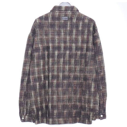 A.F ARTEFACT Needle Punch Checked Shirt Khaki Size 2