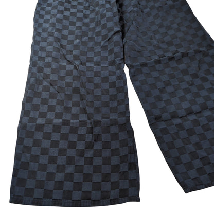 Limi Feu Black Block Check Wide Easy Cotton Pants Size S