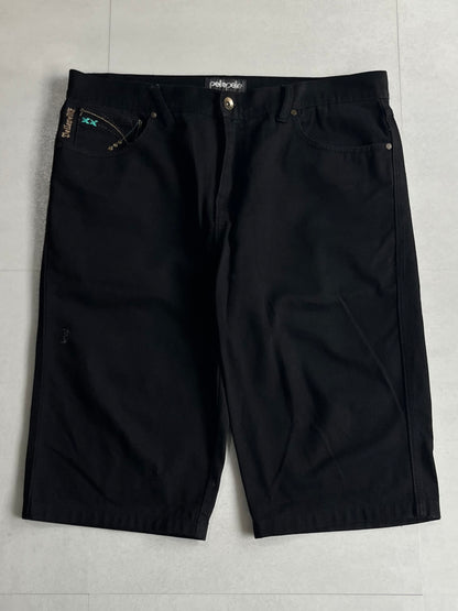 Pelle Pelle Black Denim Shorts Size W38