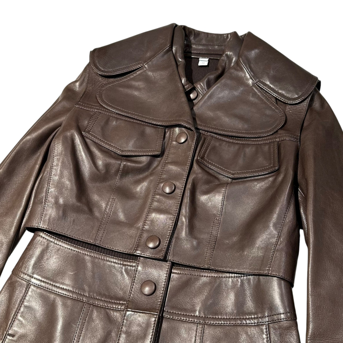 BURBERRY Lambskin Detachable Cropped Vest Coat Size 4
