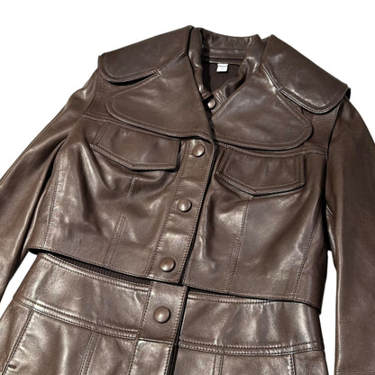 BURBERRY Lambskin Detachable Cropped Vest Coat Size 4