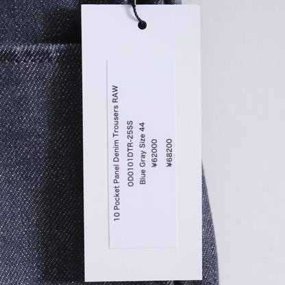 BLUE GRAY 25SS 10-Pocket Panel Washed Jeans Gray Size 44