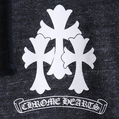 CHROME HEARTS Old Cemetery Cross Dagger Hoodie Gray Size S