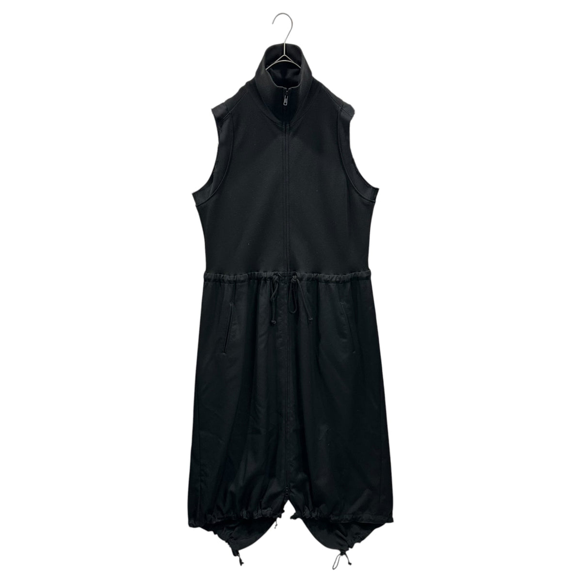 Y's 22AW Wool Gabardine Combination Dress Black Size 1
