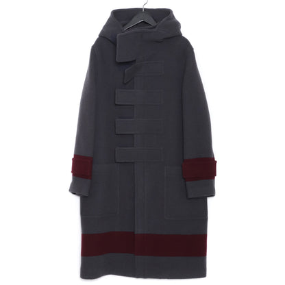 BURBERRY Striped Wool Duffle Coat Gray Size 48