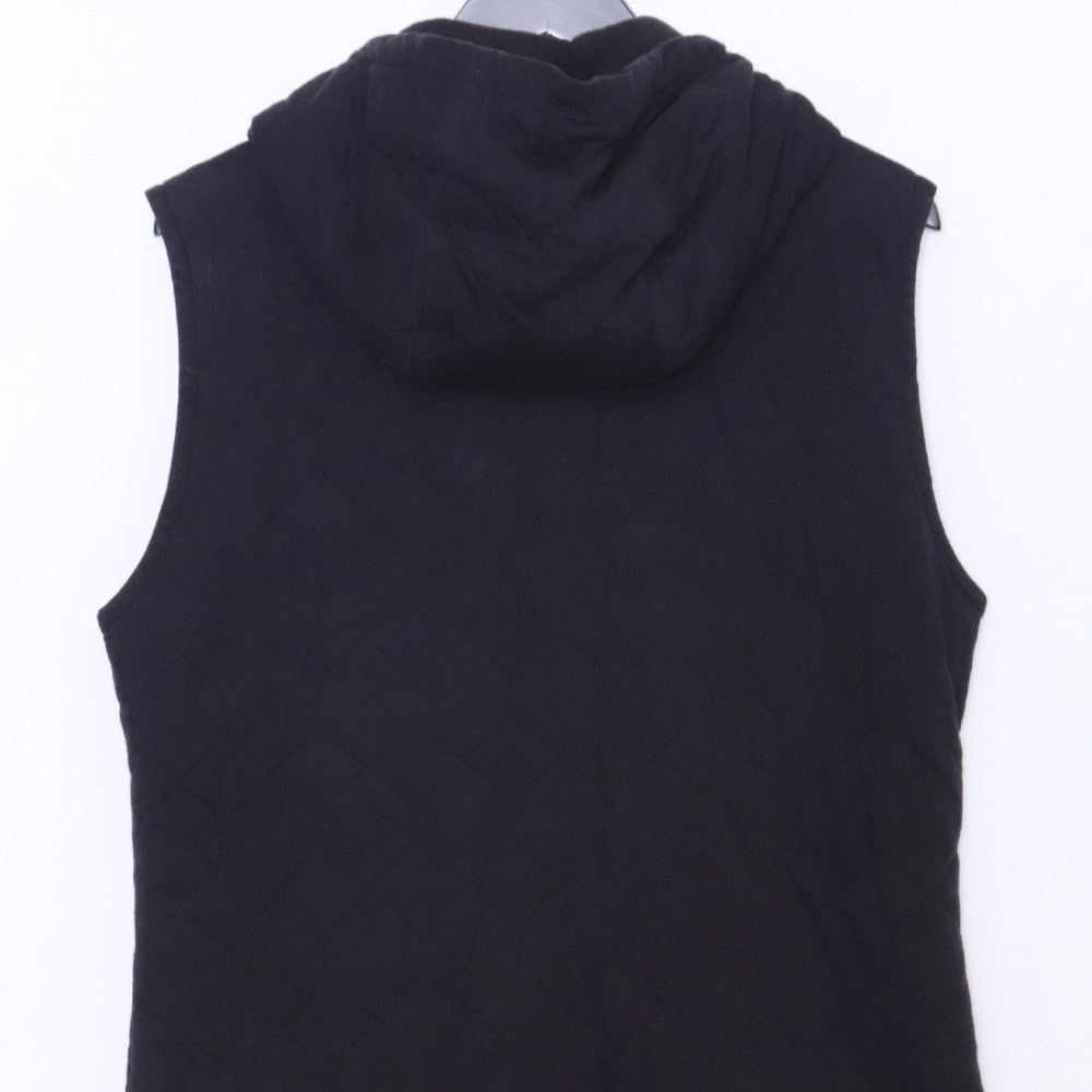 CHROME HEARTS Quilted Hooded Zip-Up Vest Black Size M