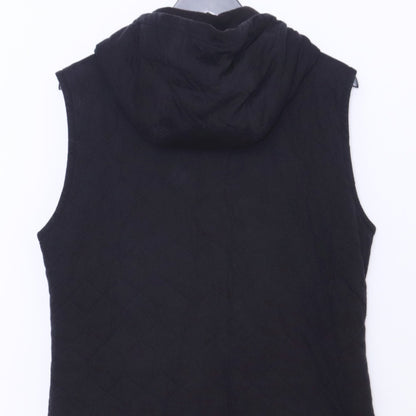 CHROME HEARTS Quilted Hooded Zip-Up Vest Black Size M