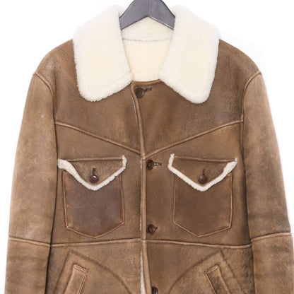 ISAMUKATAYAMA BACKLASH Mouton Leather Jacket Brown Size M