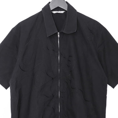 CORNERSTONE Short Sleeve Zip Button-Up Shirt Size 46