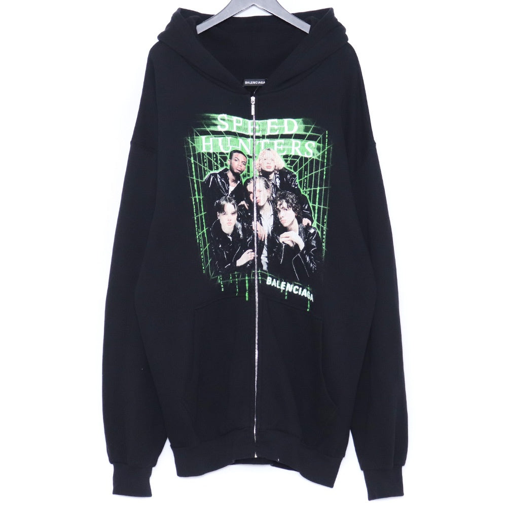 BALENCIAGA 19SS Speed Hunters Zip Up Hoodie Black Size S