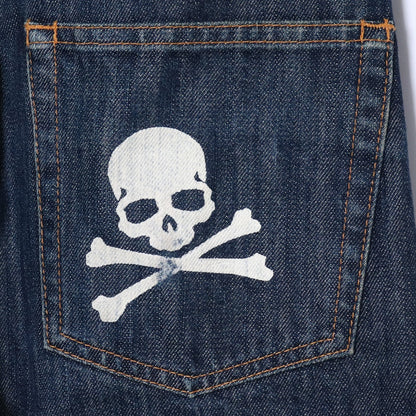 MASTERMIND JAPAN "ovecome" Gold Thread Jeans Blue Size S