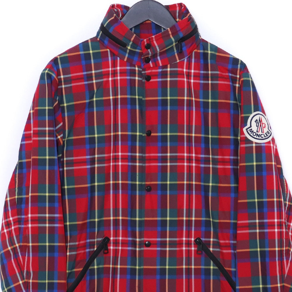 MONCLER Tartan Check Nylon Jacket Red Size 0