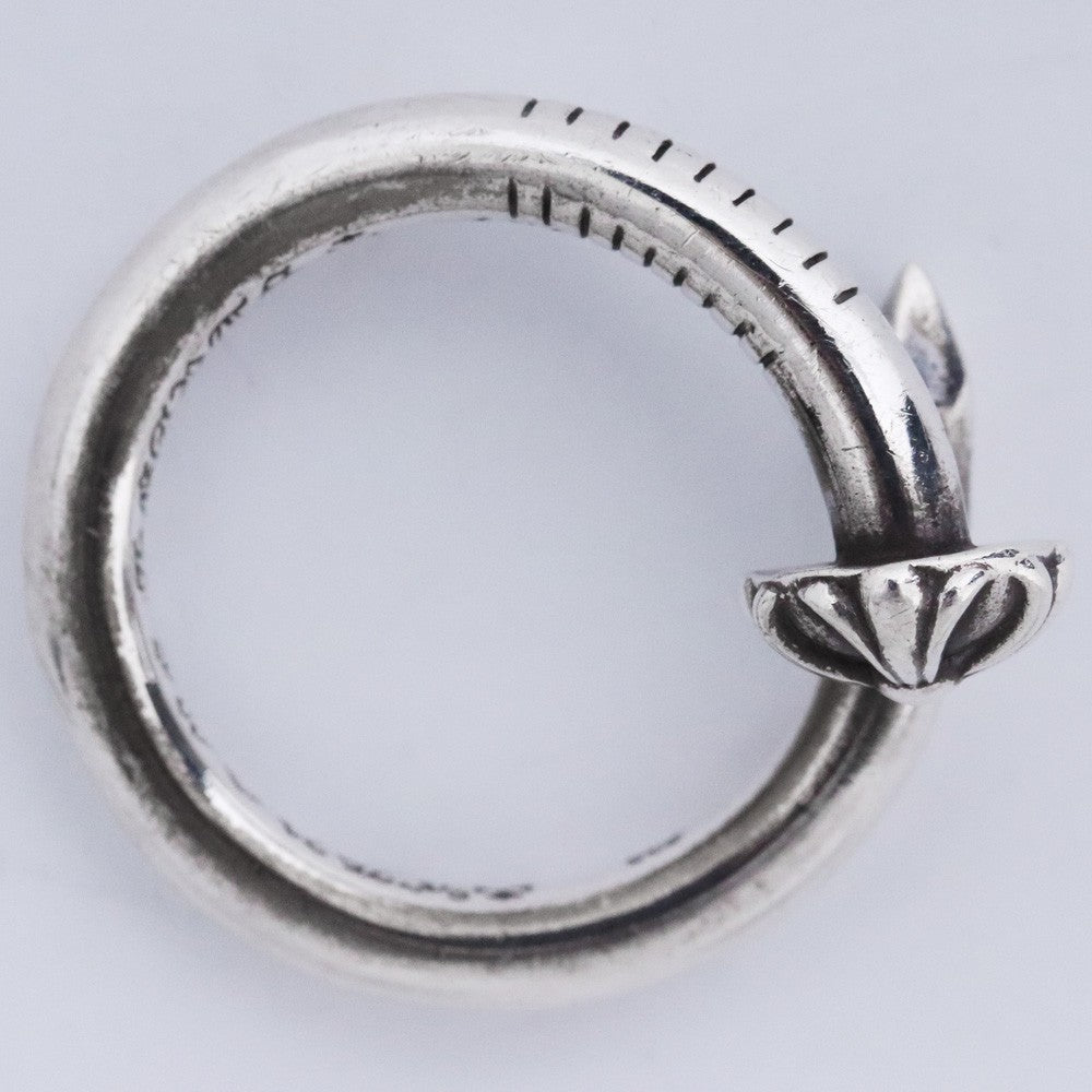 Chrome Hearts Silver Nail Cross Ball Ring Size US 7