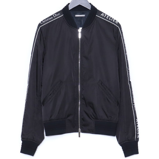 DIOR MA- Atelier Logo Tape MA-1 Bomber Jacket Black Size 48