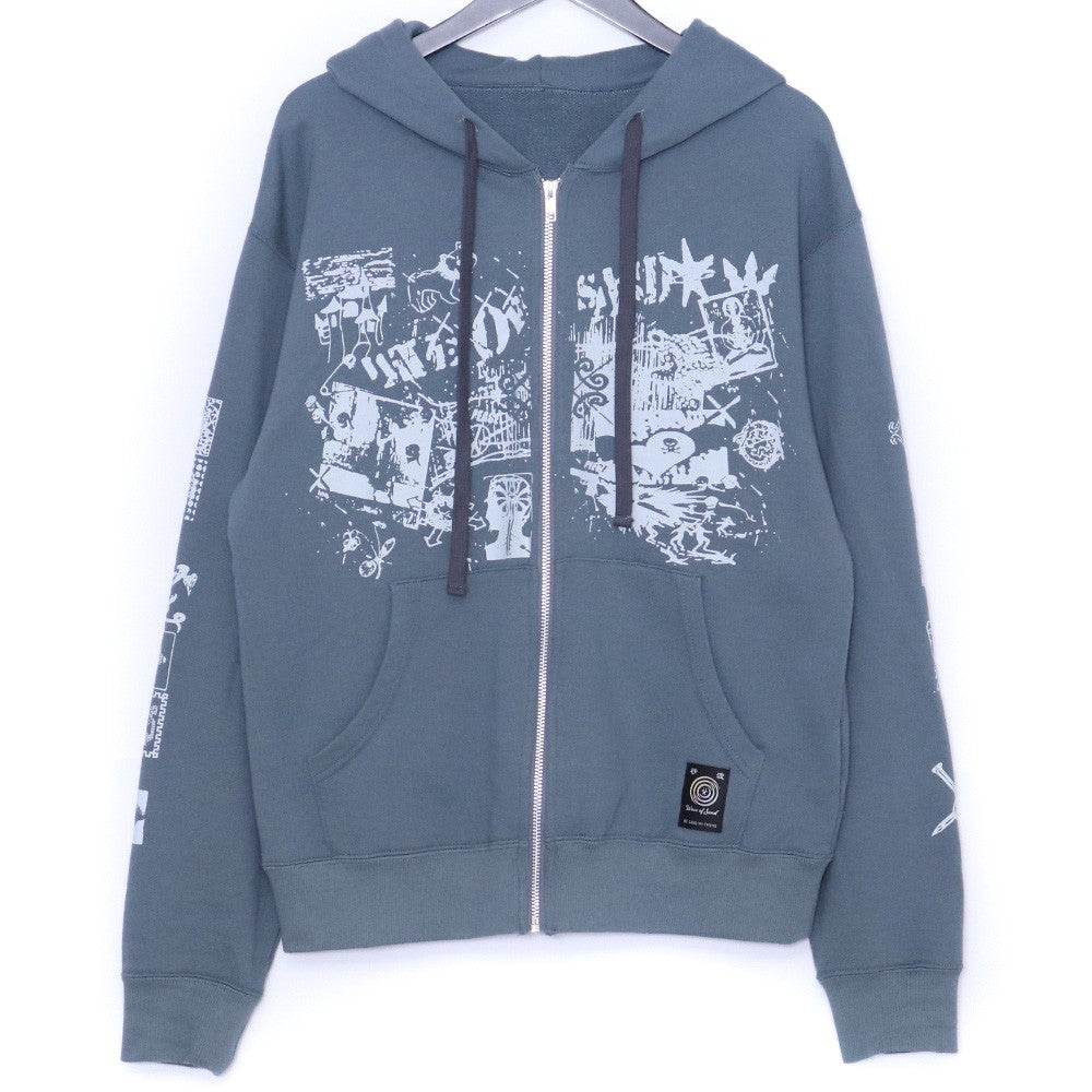 WAVE OF SAND CL PRINT FADE WAVE Zip Hoodie Blue Size M