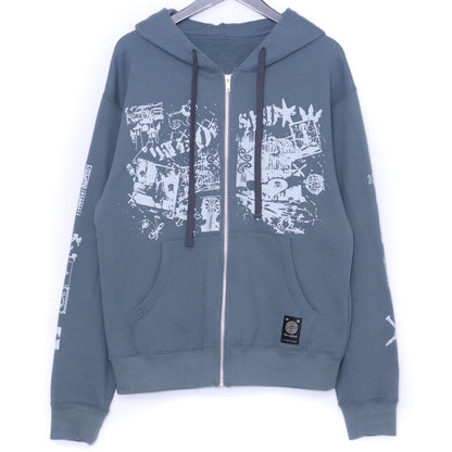 WAVE OF SAND CL PRINT FADE WAVE Zip Hoodie Blue Size M
