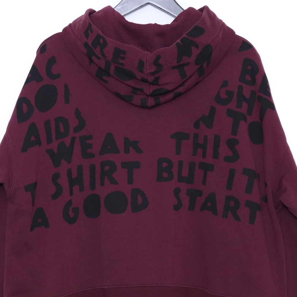 MAISON MARGIELA AIDS Foodie Sweat Hoodie Burgundy Size XS