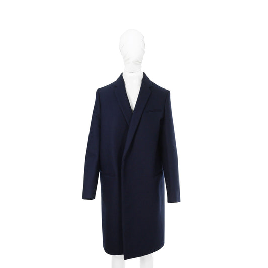 Celine CÉLINE by Phoebe Philo Wool Silk Coat Navy Size 42