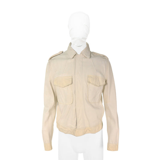 MARC JACOBS White Leather Jacket Size 50