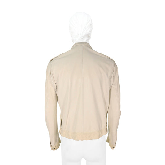 MARC JACOBS White Leather Jacket Size 50