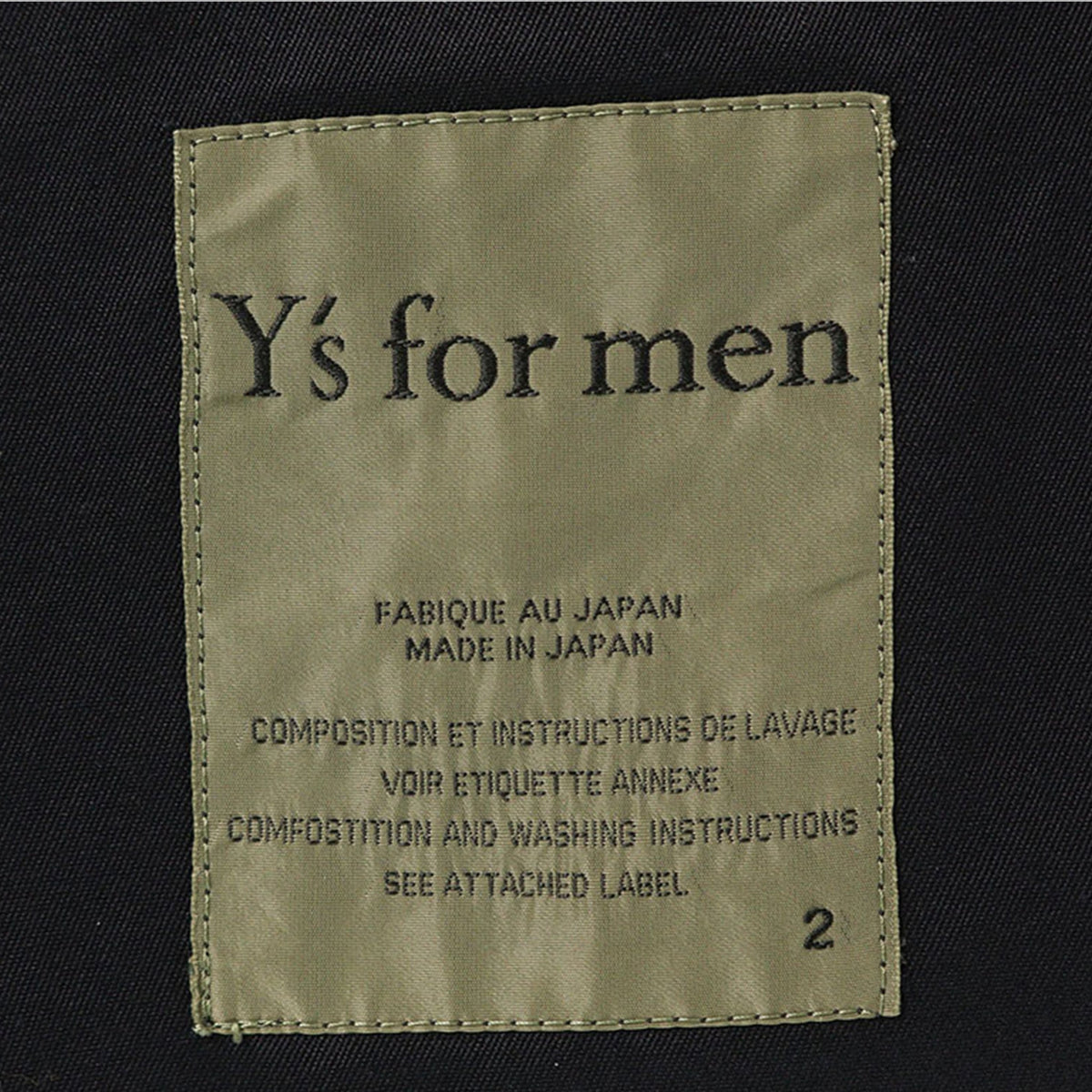 Y's for men 2003S/S Cotton Jacket Black Size 2