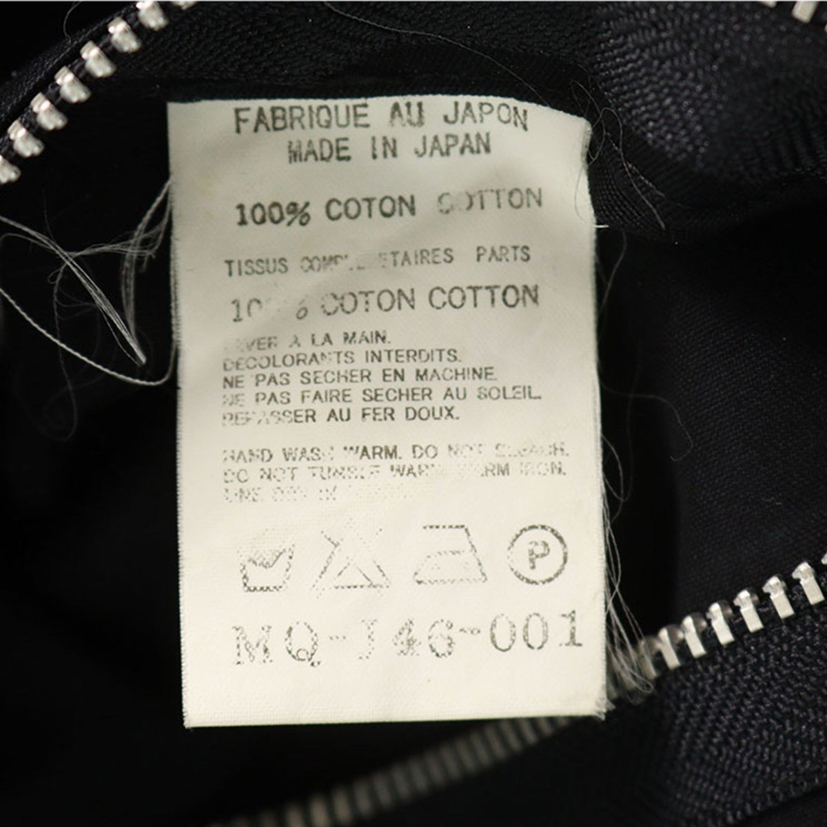 Y's for men 2003S/S Cotton Jacket Black Size 2