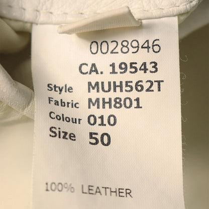 MARC JACOBS White Leather Jacket Size 50