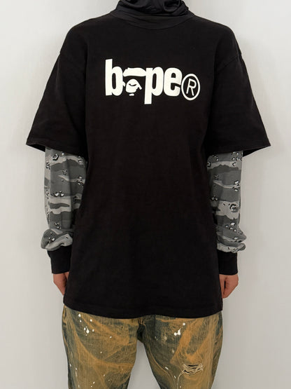 Bape Multi Camo Layered Long Sleeve Shirt Size XL