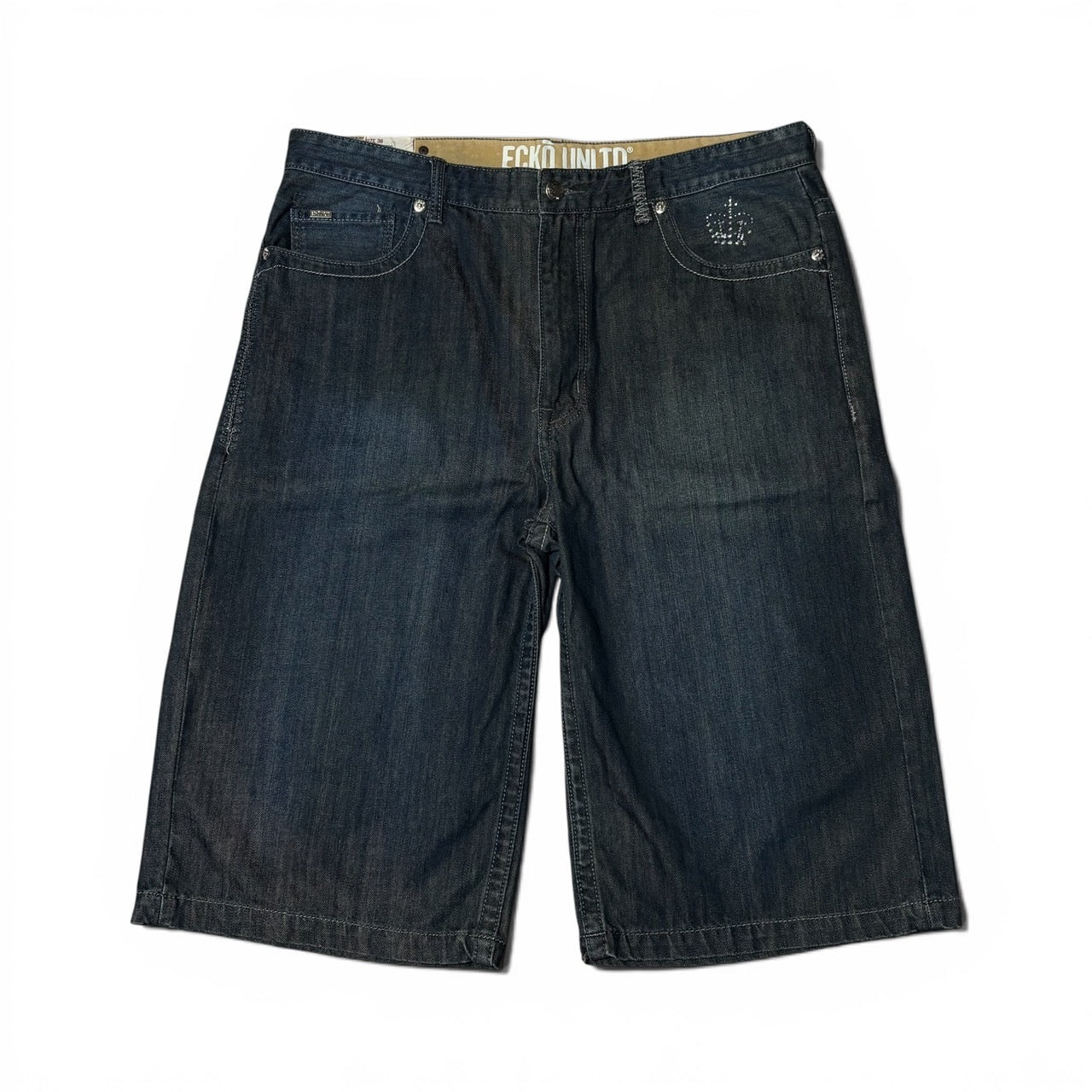 Ecko Unltd. Baggy Rhinestone Denim Shorts Size 38