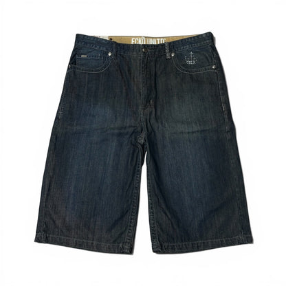 Ecko Unltd. Baggy Rhinestone Denim Shorts Size 38