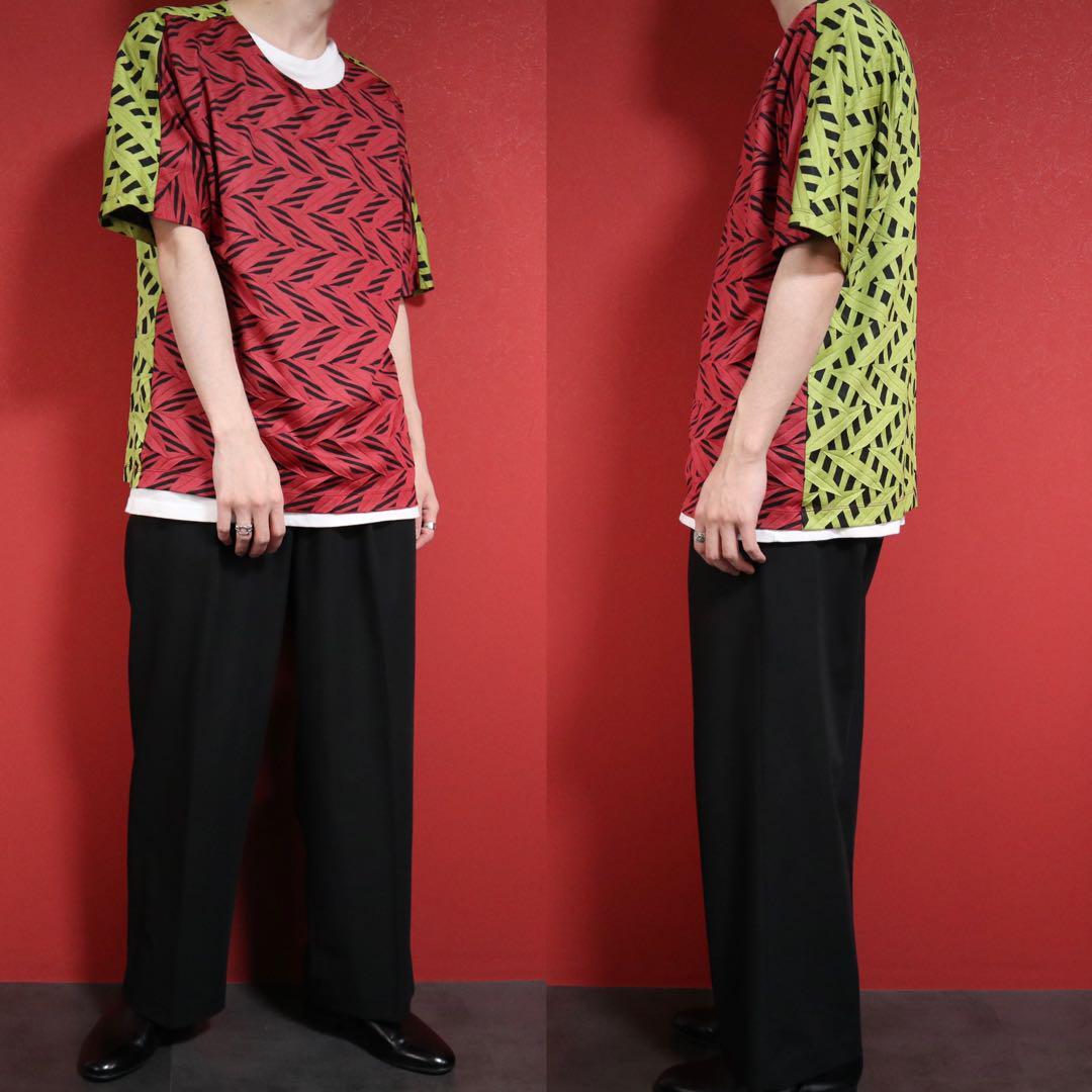 Issey Miyake SS Pleated Color Block Red Yellow Size 3