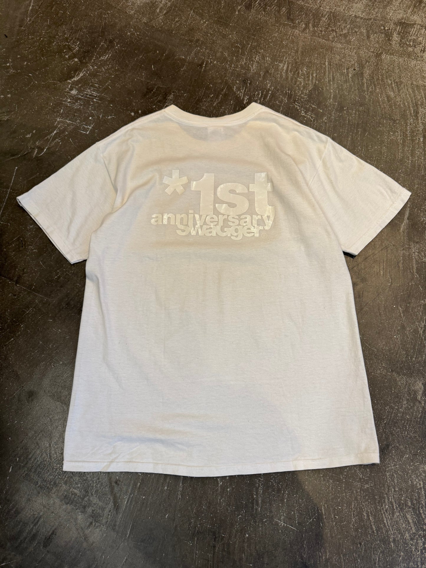 Swagger White Cotton T-Shirt Size L