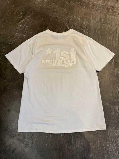 Swagger White Cotton T-Shirt Size L