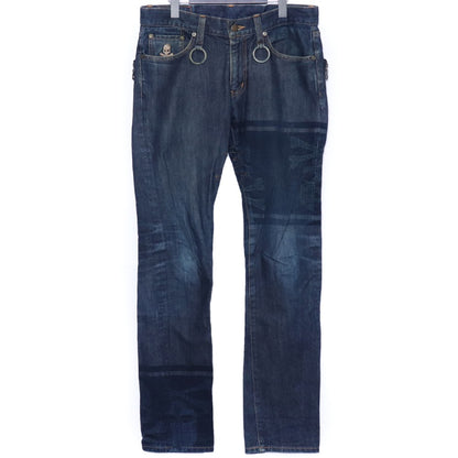 MASTERMIND JAPAN Timeless Jacquard Skull Denim Blue Size S