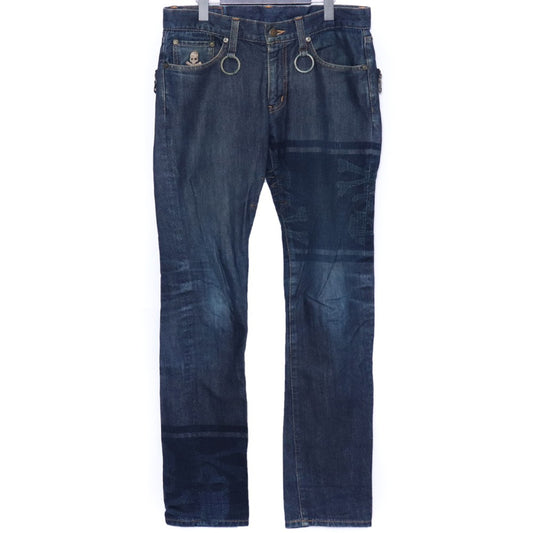 MASTERMIND JAPAN Timeless Jacquard Skull Denim Blue Size S