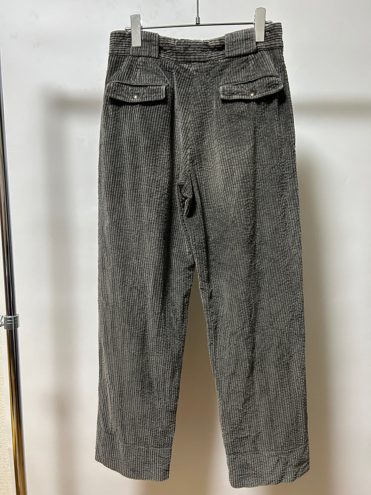 Italian Corduroy Trousers 80s Gray Size S