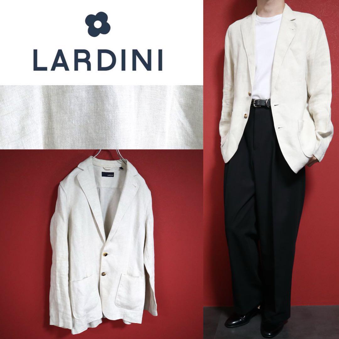 Lardini Off-White Linen Oversized Tailored Jacket Size S