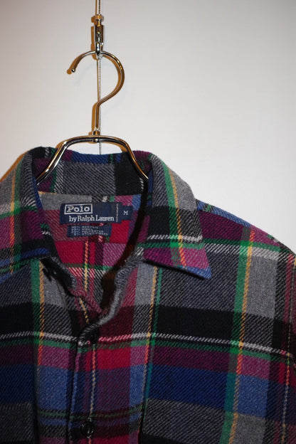 Polo Ralph Lauren 90s Wool Blend Plaid Shirt Size M