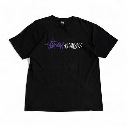 Vintage 00's Stussy MCMLXXX Black T-Shirt Size L