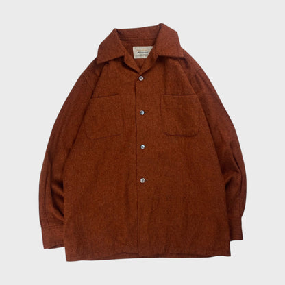 Golden Needle Manhattan 60s Open Collar Wool Shirt Size M